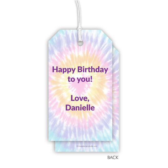 Tie-Dye Heart Vertical Hanging Gift Tags
